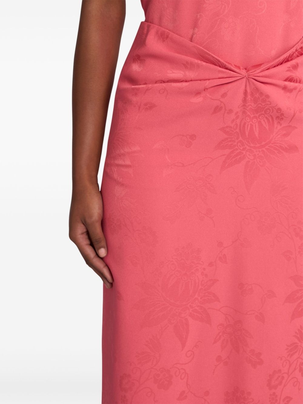 floral-jacquard midi skirt - 5