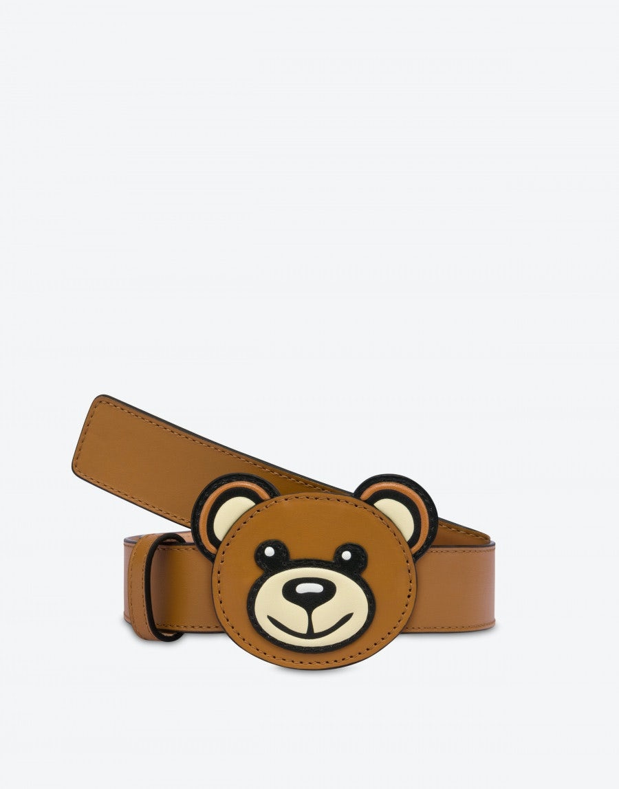 MOSCHINO TEDDY BEAR CALFSKIN BELT - 3