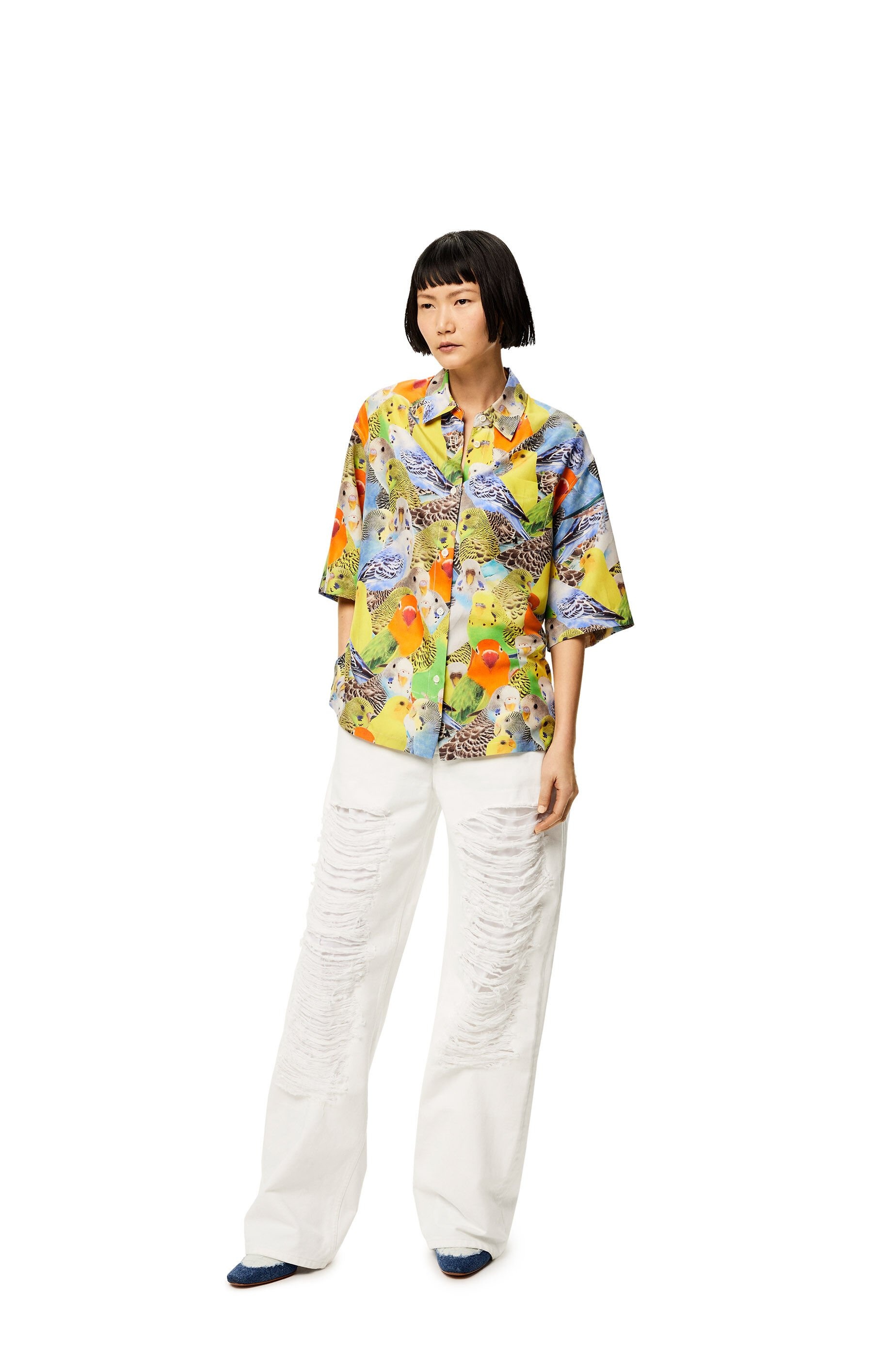 Parrots print shirt in silk - 2
