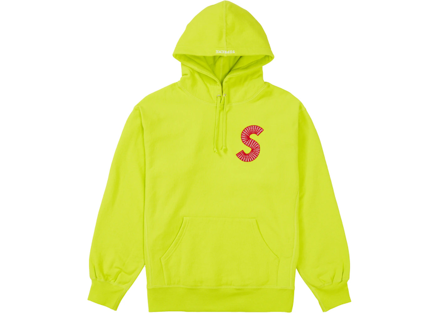Supreme S Logo Hooded Sweatshirt (FW20) Acid Green - 1