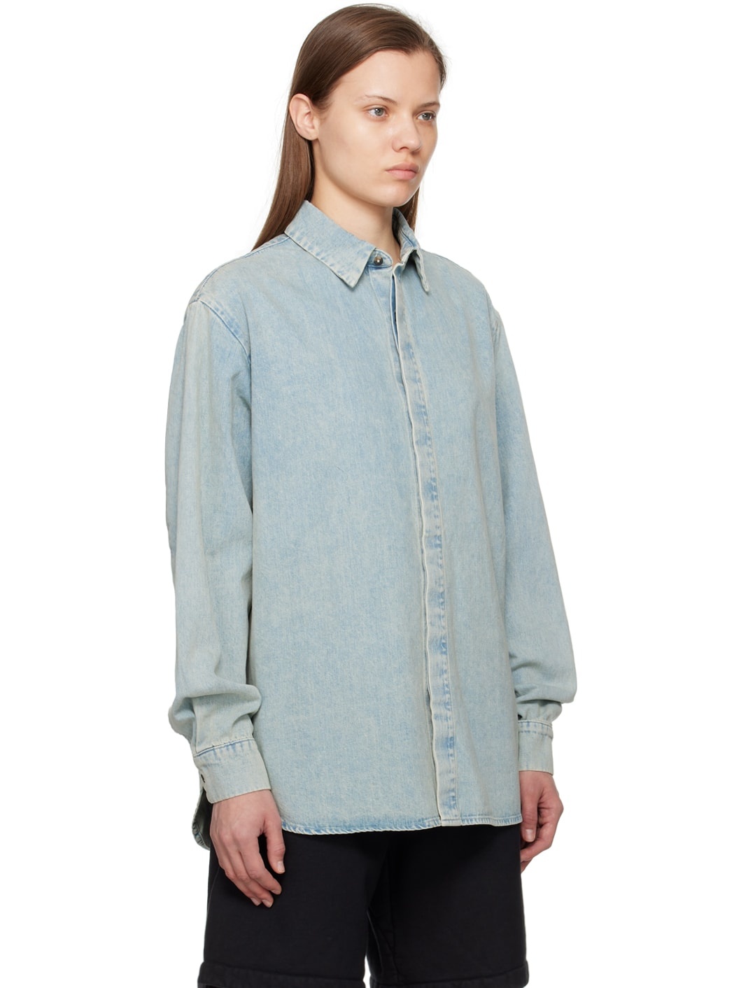 Blue Faded Denim Shirt - 2