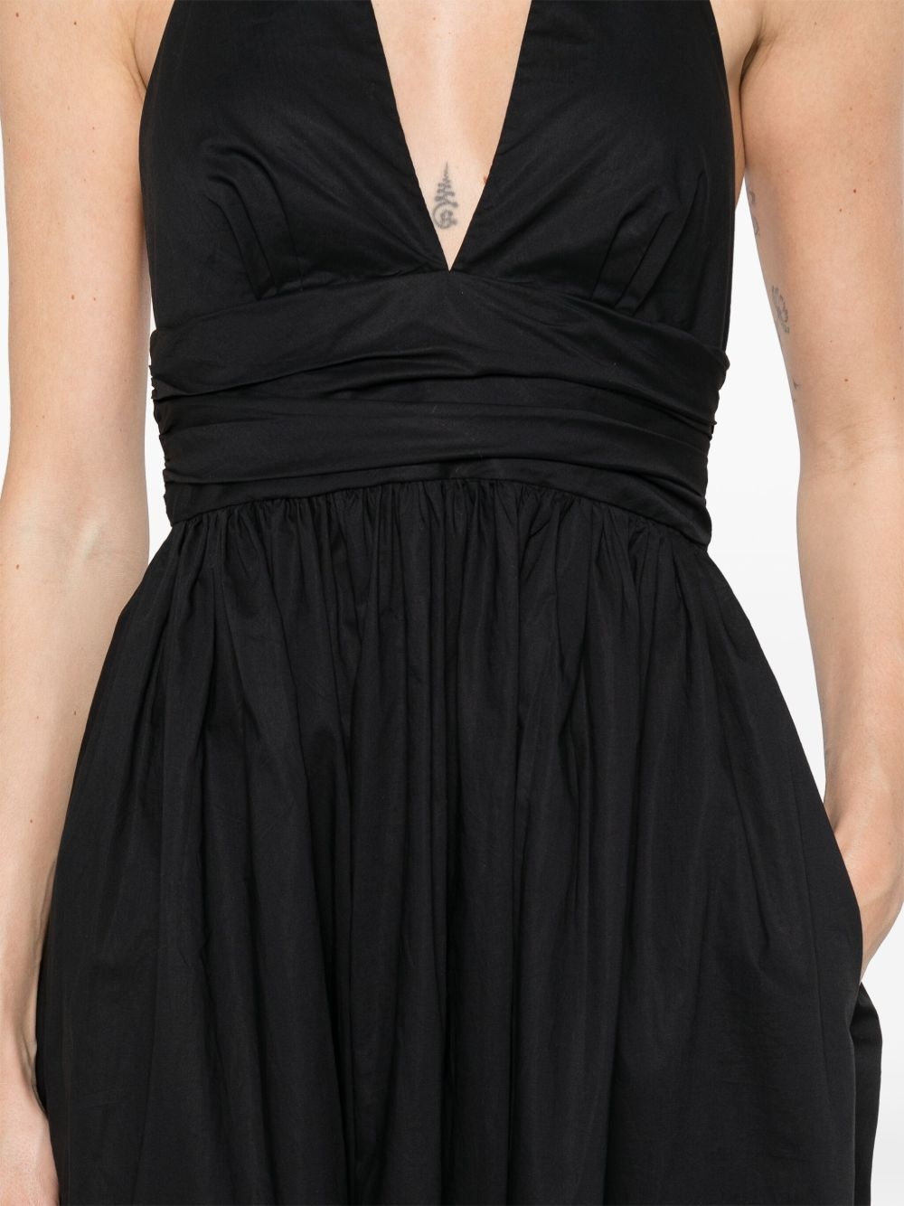 plunge halterneck midi dress - 5