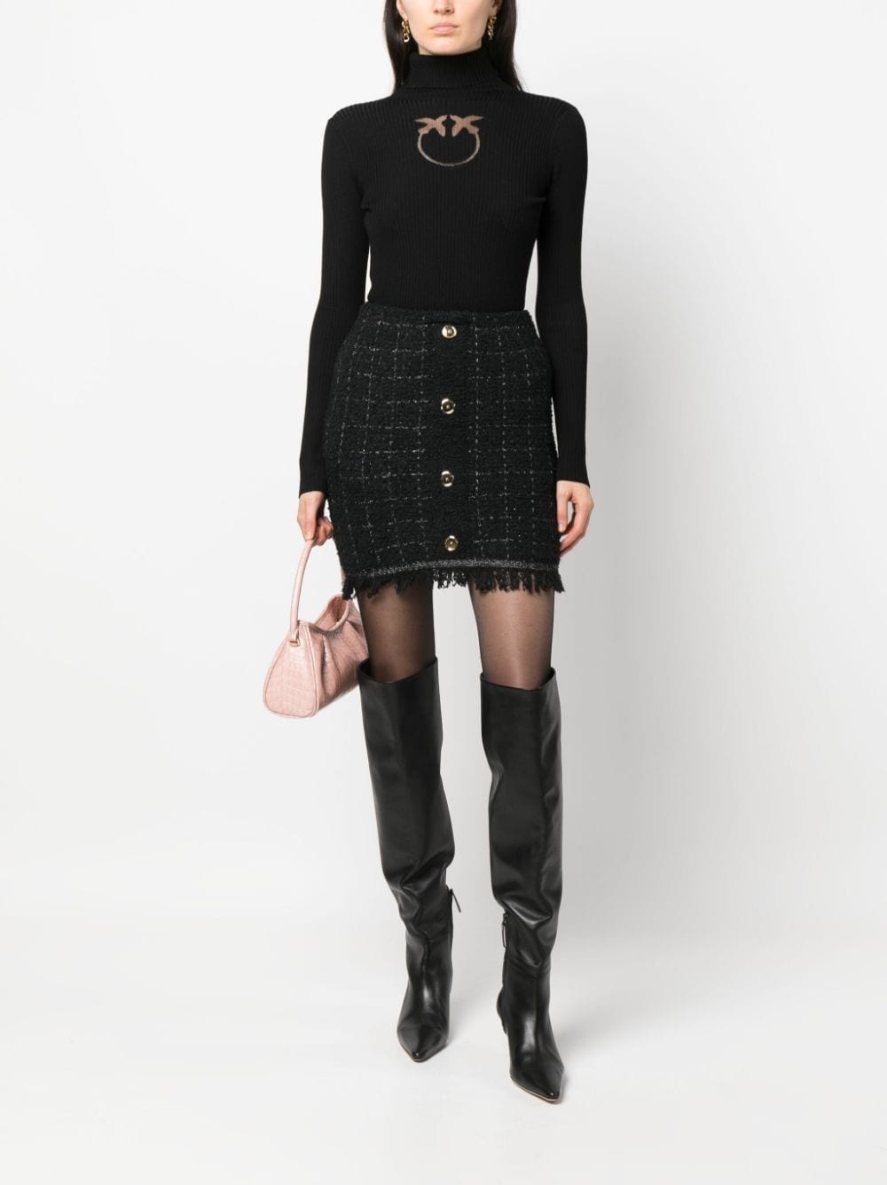 intarsia-knit logo roll-neck jumper - 2