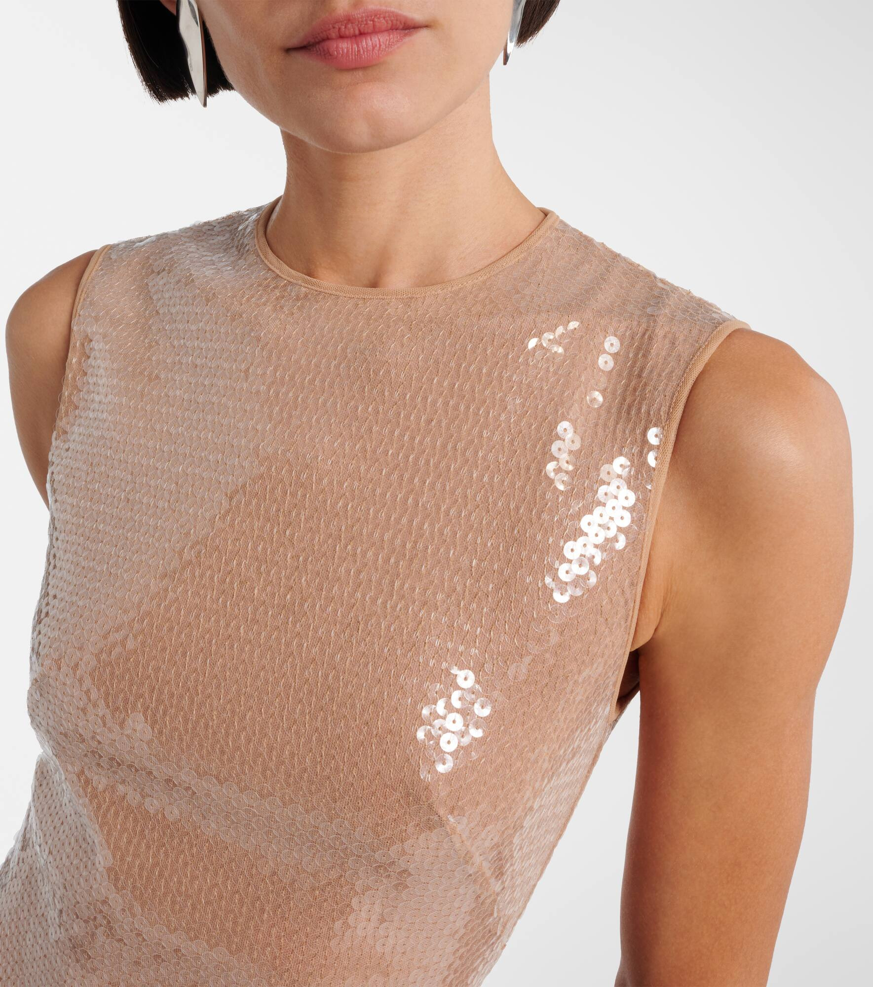 Sequined draped maxi dress - 4