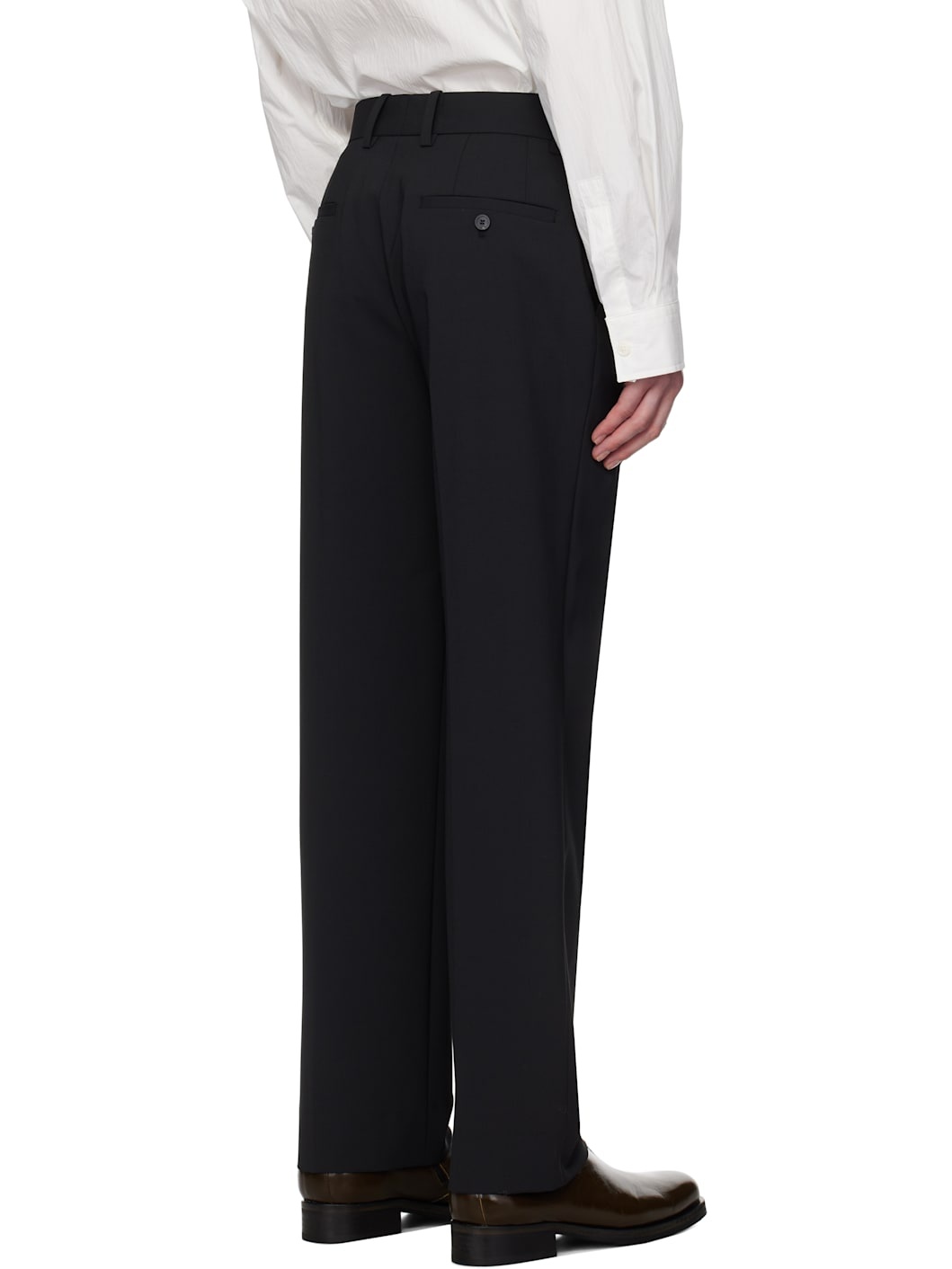 Black Essential Trousers - 3