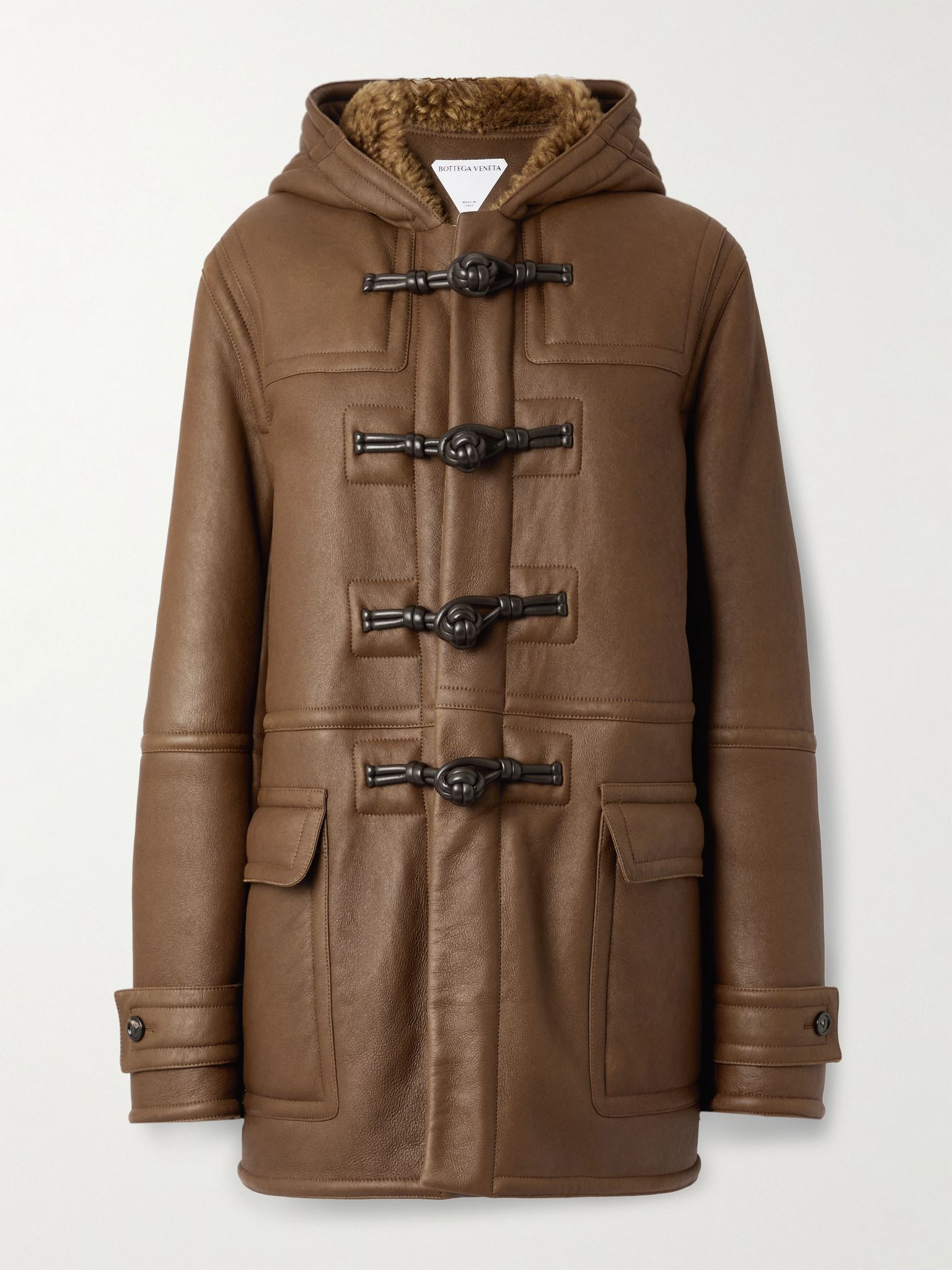 Auckland hooded shearling jacket Brown - 1