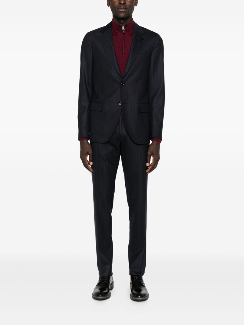 LARDINI pinstripe cotton suit outlook