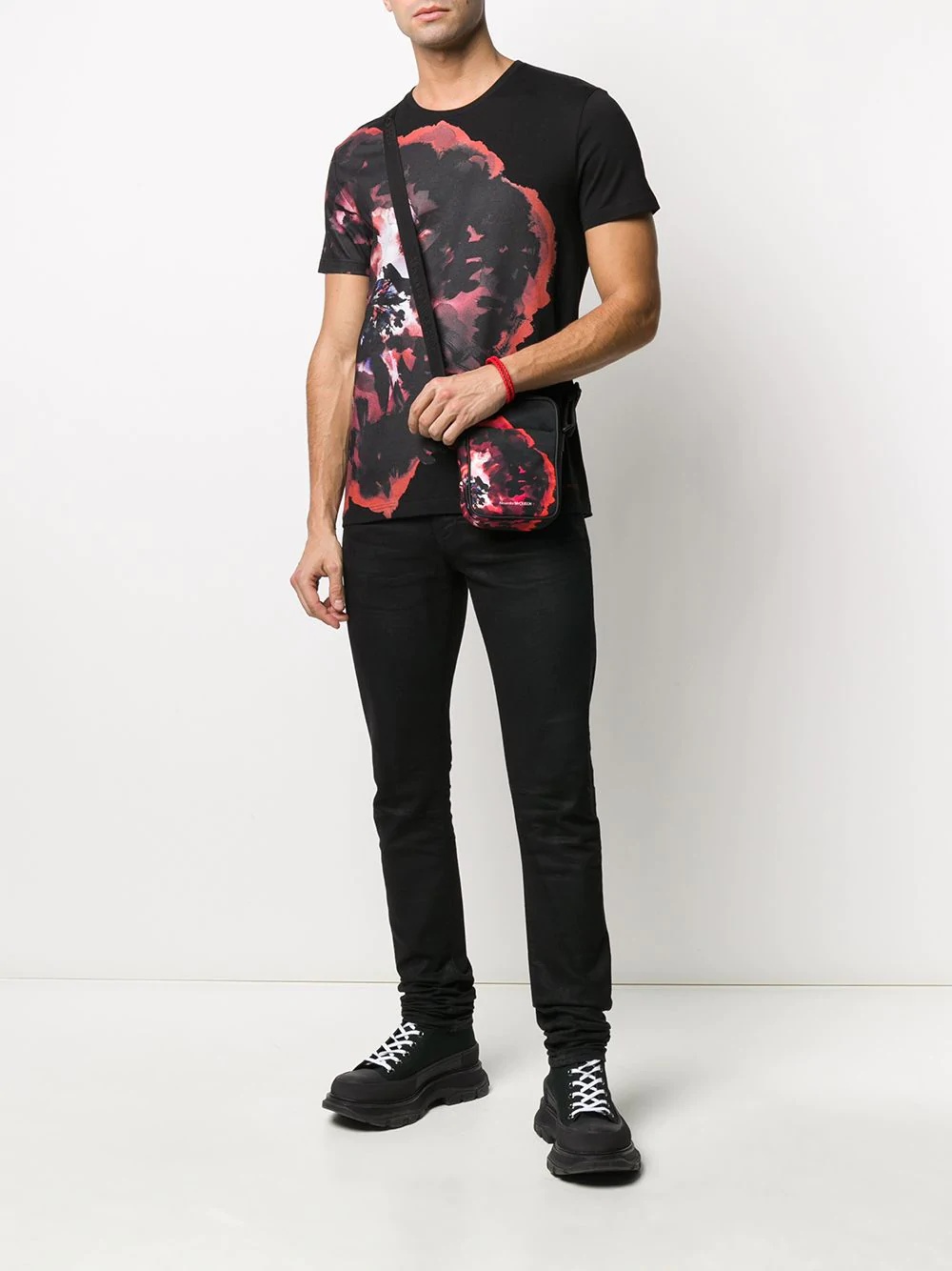 ink flower print T-shirt - 2