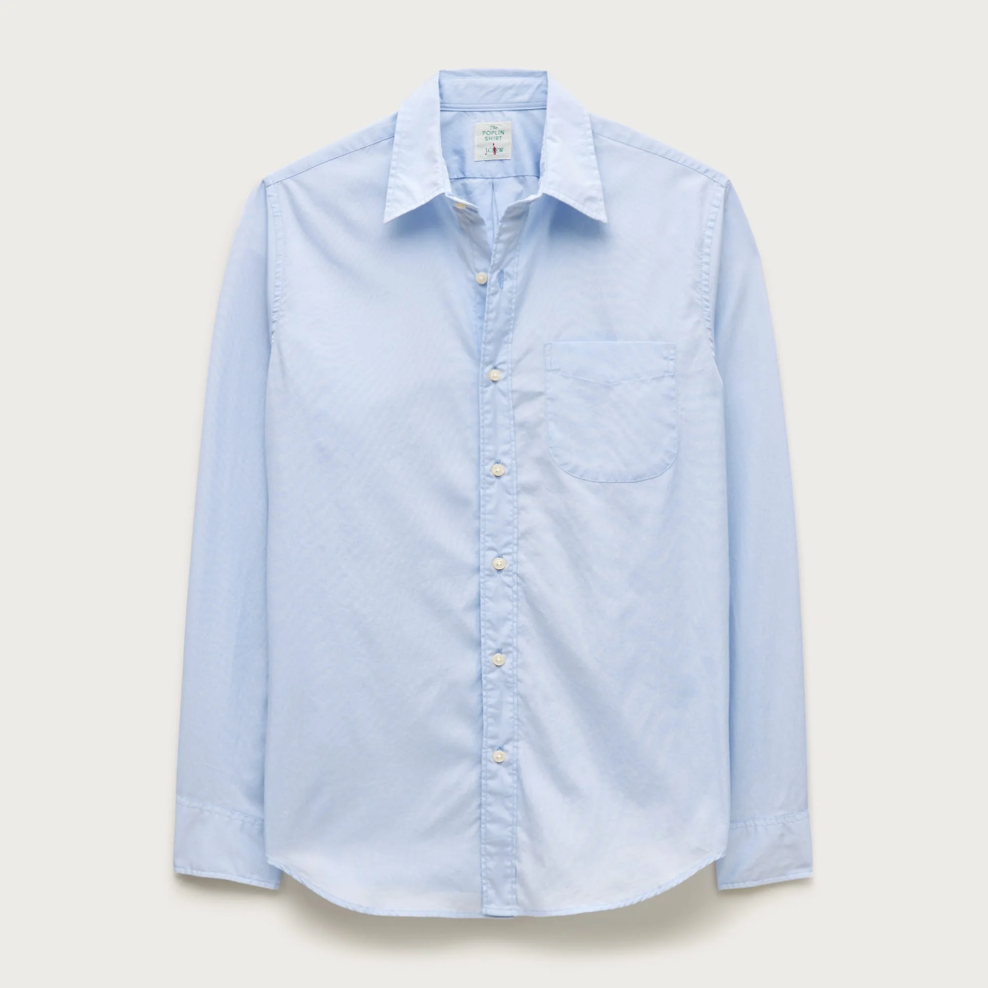 Poplin shirt with point collar - 1