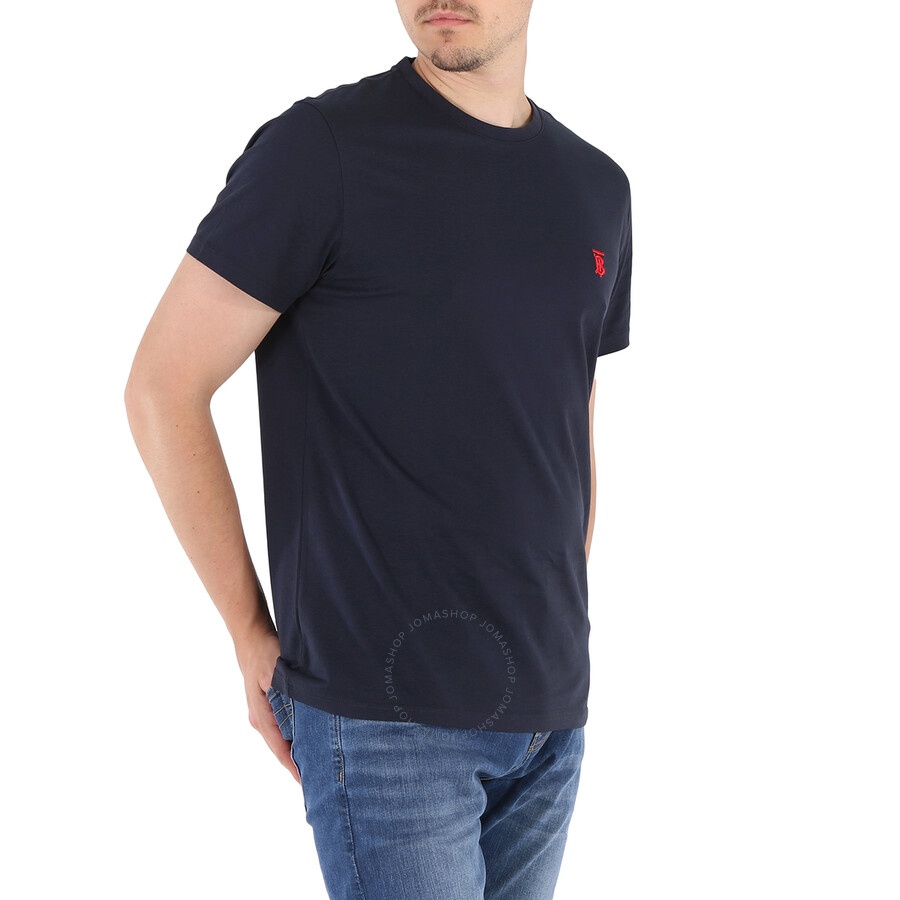 Burberry Men's Navy Embroidered Logo T-shirt - 2