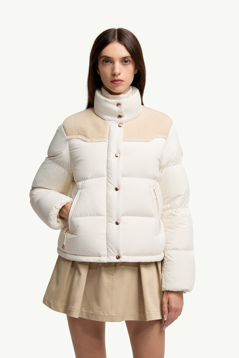 Angelys Suede-Trimmed Short Down Jacket 3