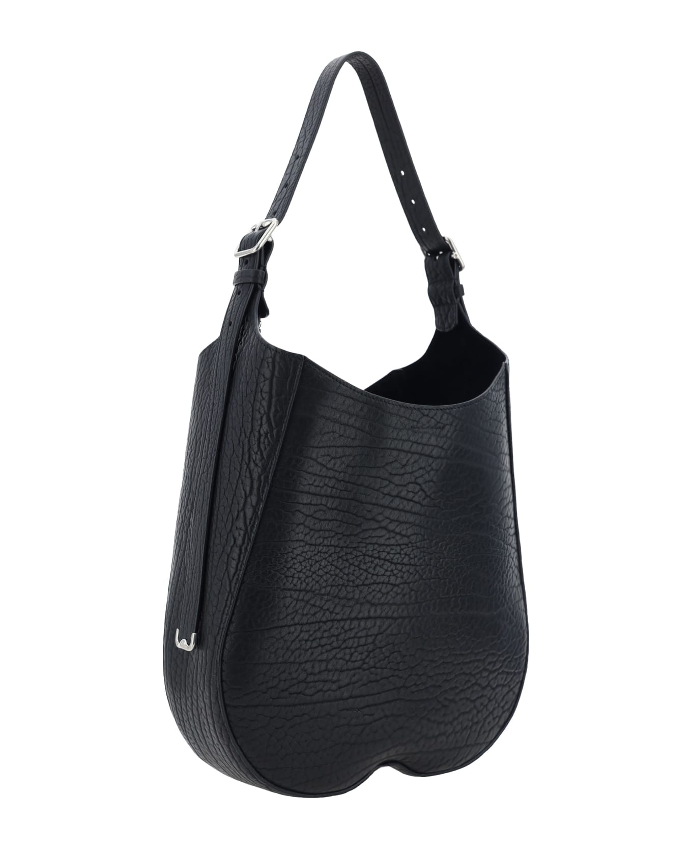 Black Leather Medium Chess Shoulder Bag - 2