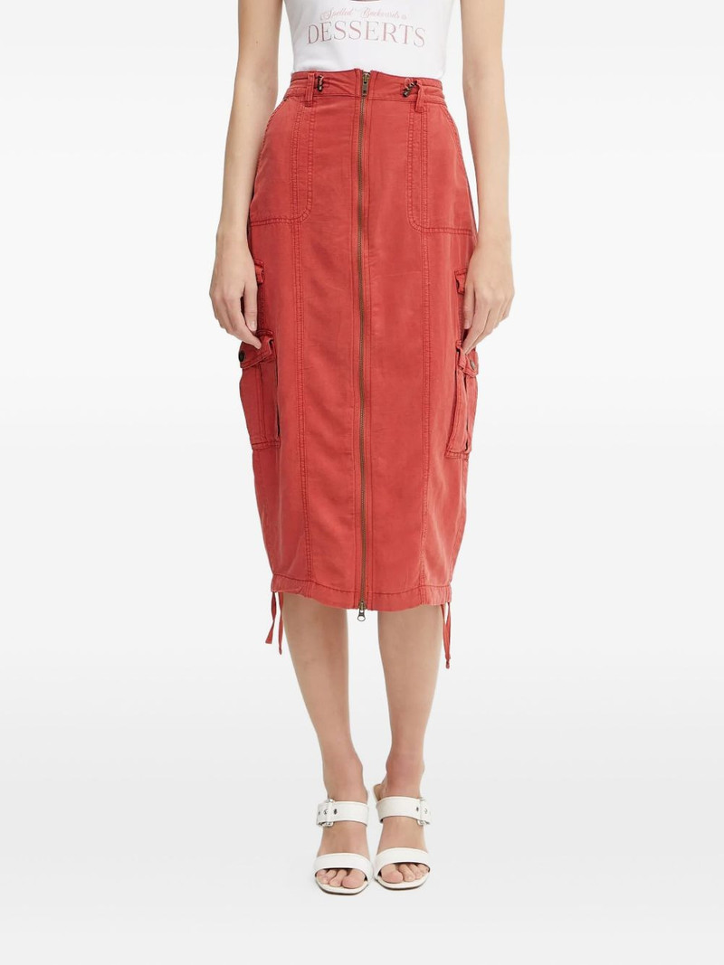Casey zip-front cargo midi skirt 1