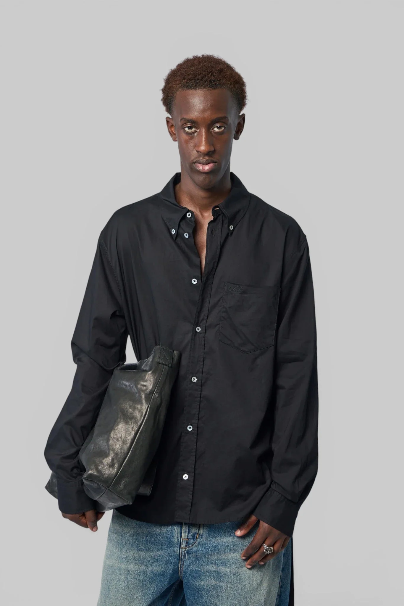 Wessel Botton Down Shirt With Monogram Embroidery - 1