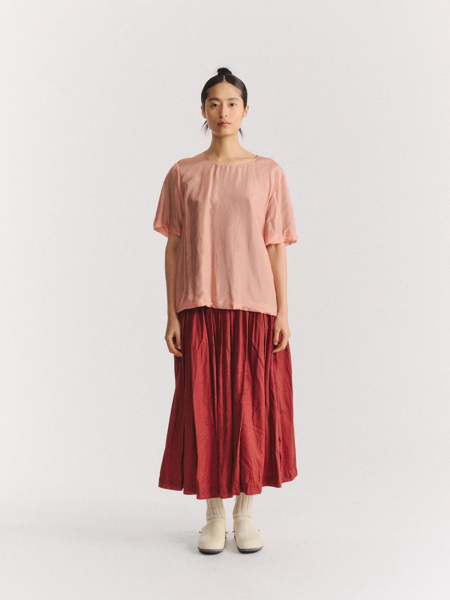 2 LAYERS TOP - L-SILK - OLD PINK - 1