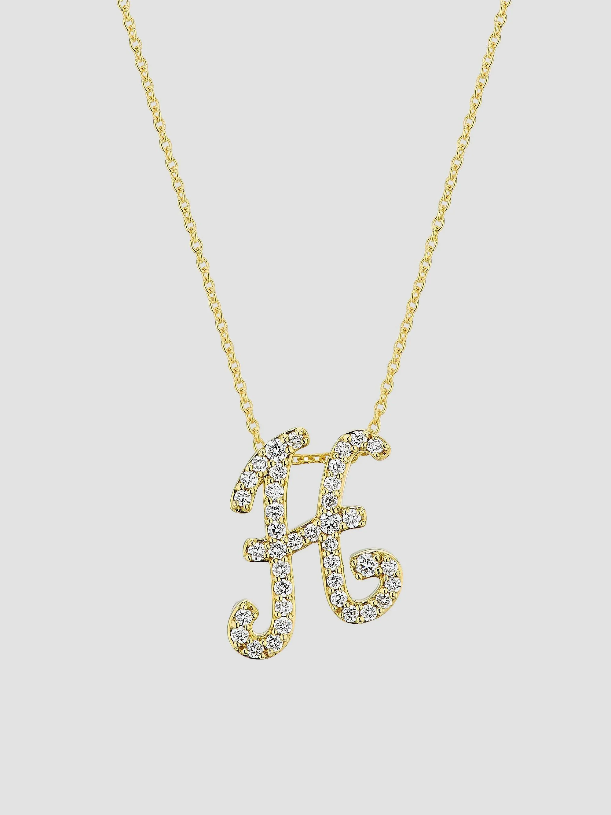 Women's Tiny Treasures Script Initial 18K Yellow Gold, Ruby & 0.24-0.34 TCW Diamond Pendant Necklace - 1