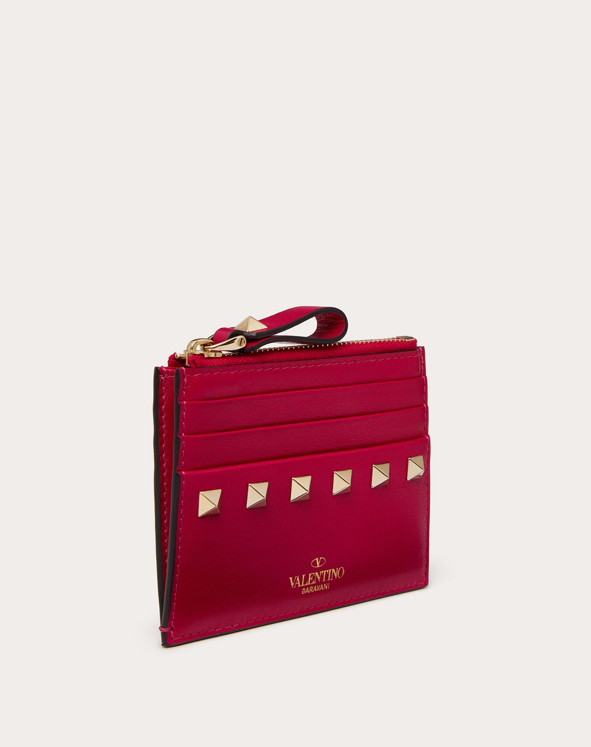 ROCKSTUD CALFSKIN CARDHOLDER WITH ZIPPER - 4