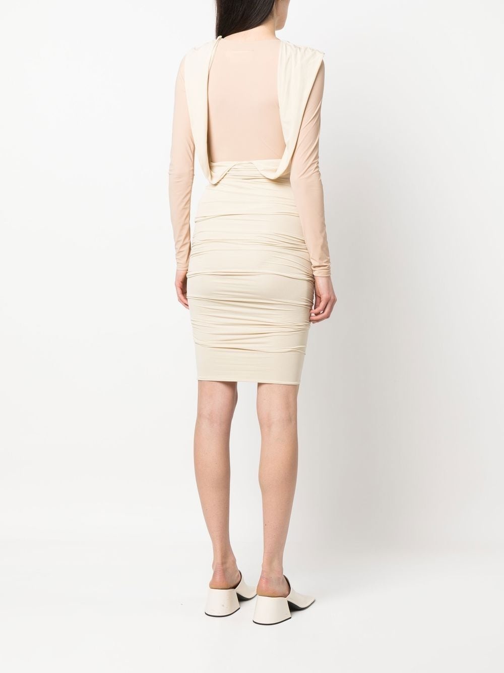 long-sleeve ruched dress - 4