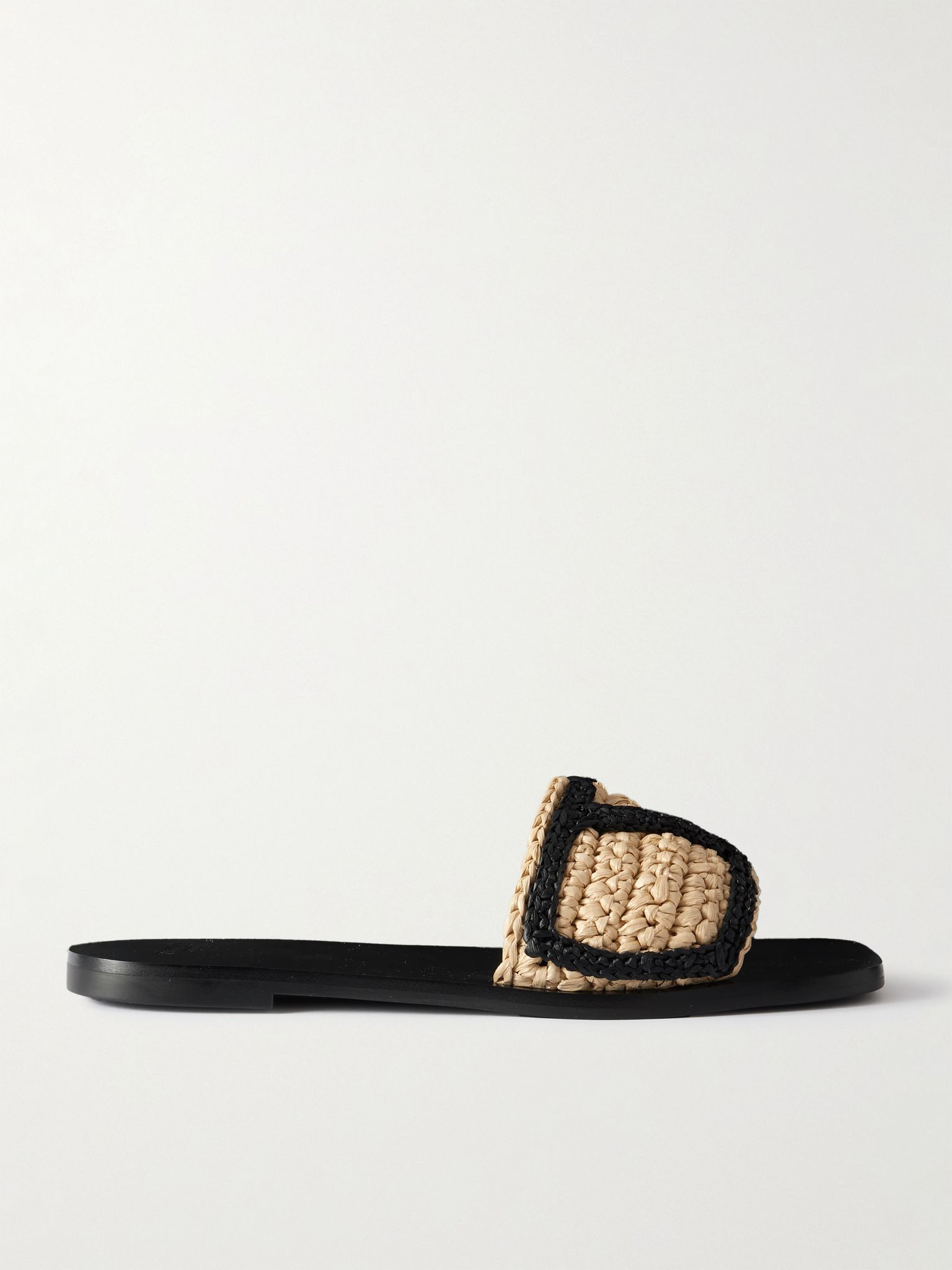 Viva Superstar two-tone raffia slides Beige - 1