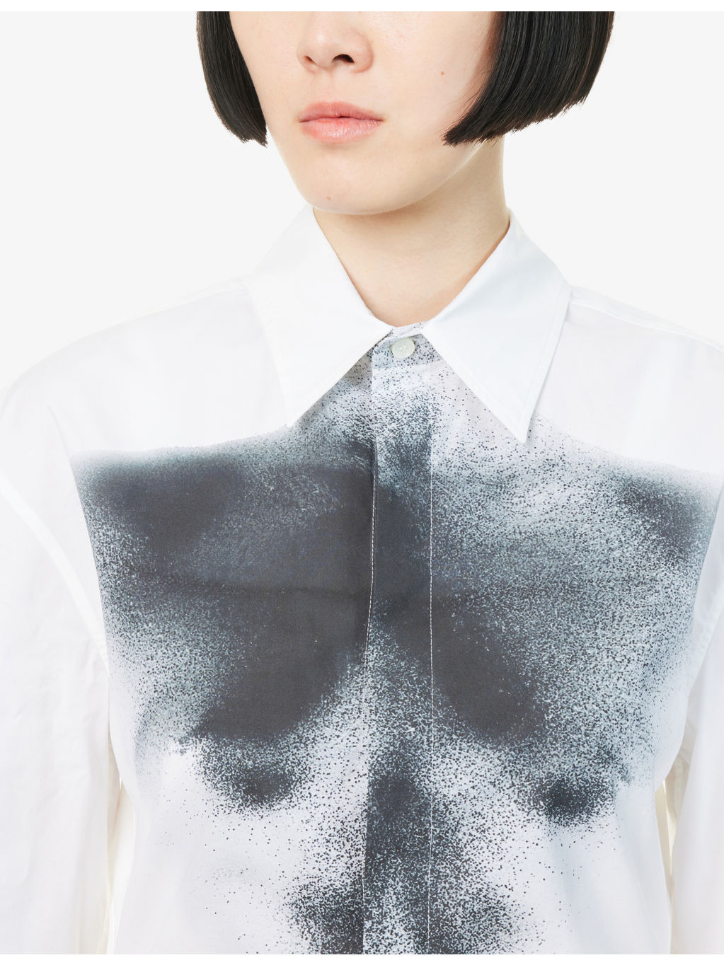 Printed Curved-Hem Stretch-Cotton Shirt - 5