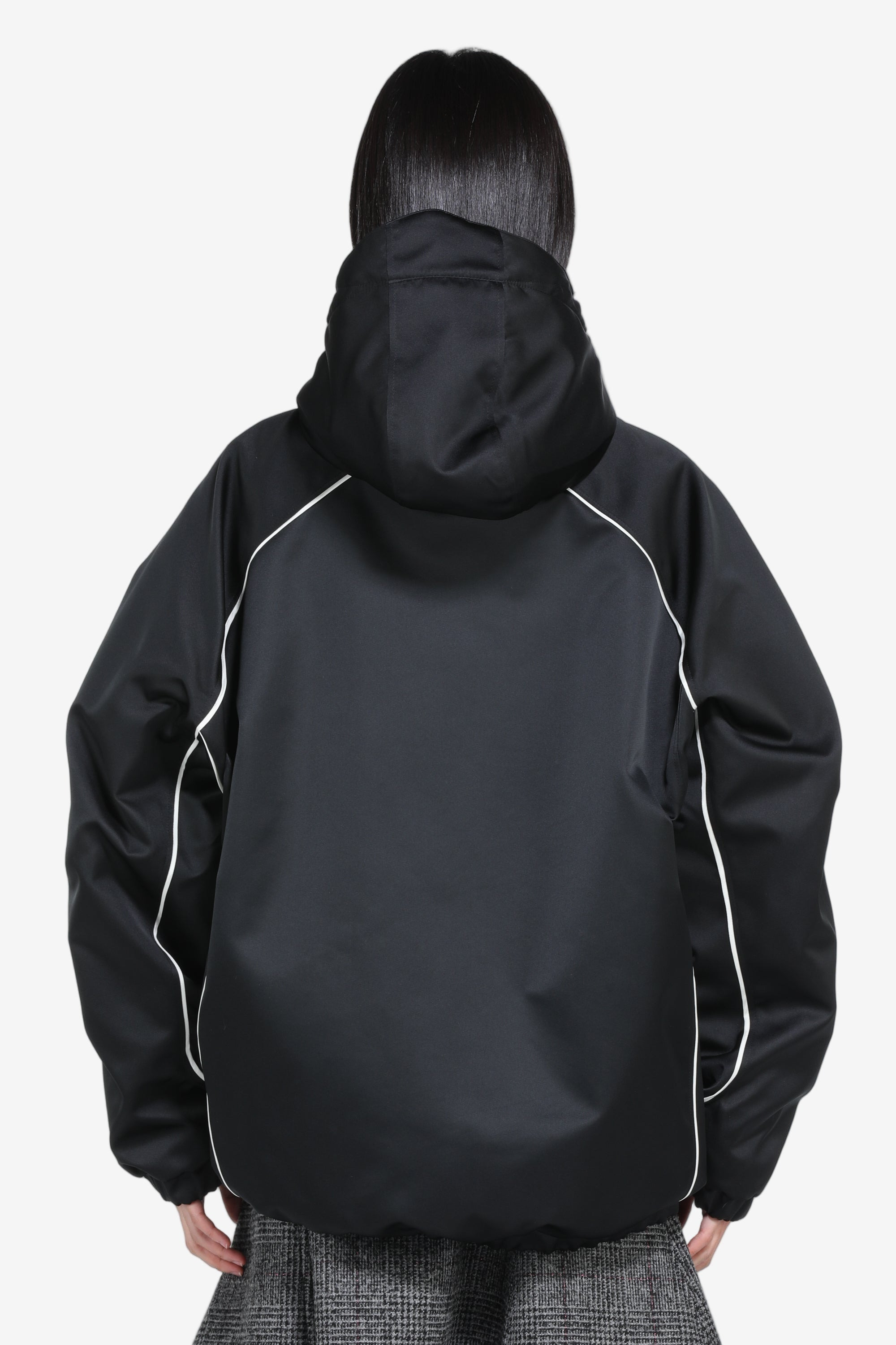 BOMBER JACKET WITH HOOD AND FAUX FUR LINING - 2