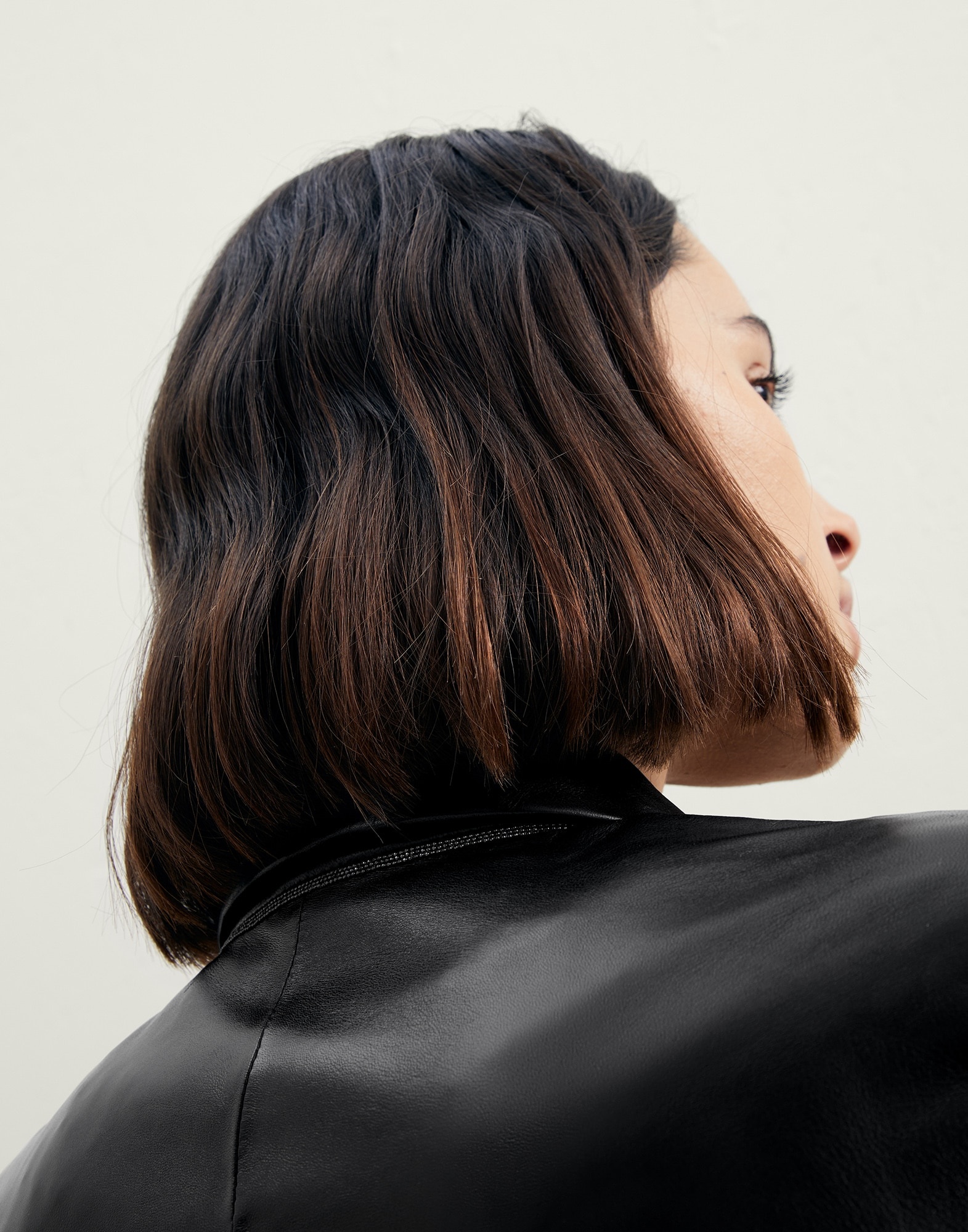 Lux nappa leather jacket with monili - 3