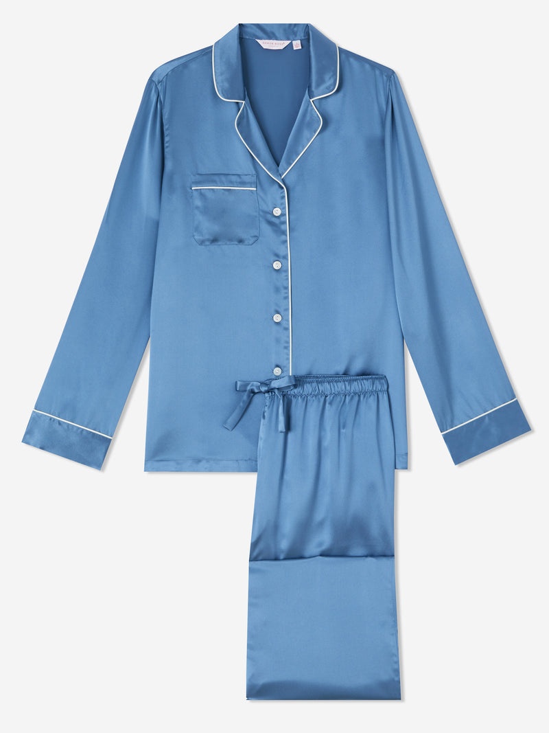 Women's Pajamas Bailey Silk Satin Soft Denim - 1