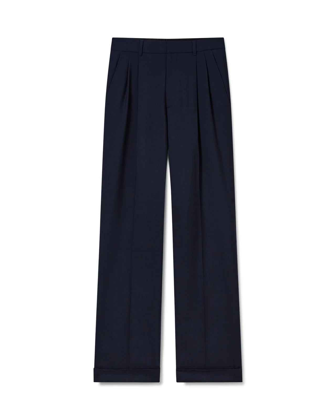 Men's Wool Elastic-Waist Pleated Pants - 1