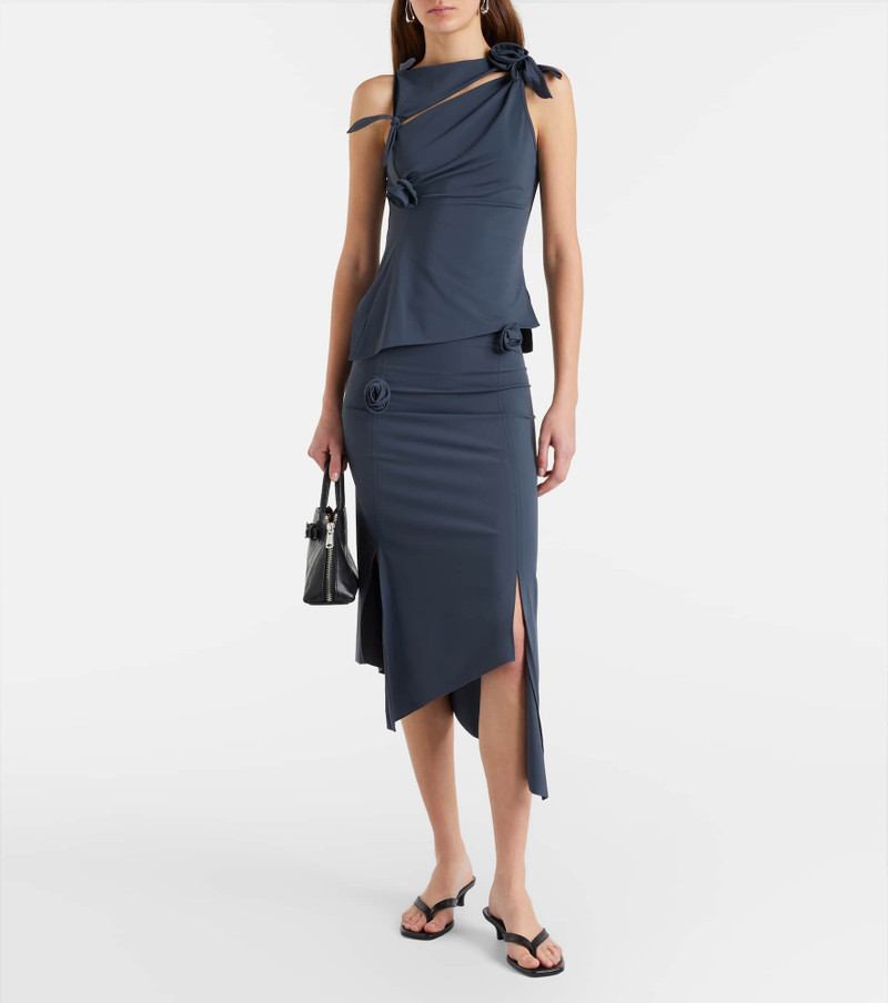COPERNI Floral-appliqué jersey midi skirt outlook