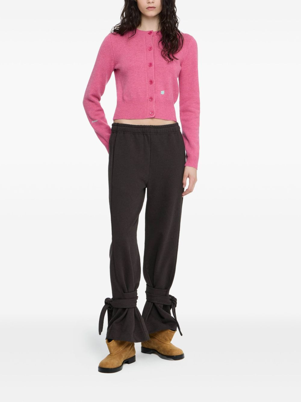 logo-embroidered cardigan - 2