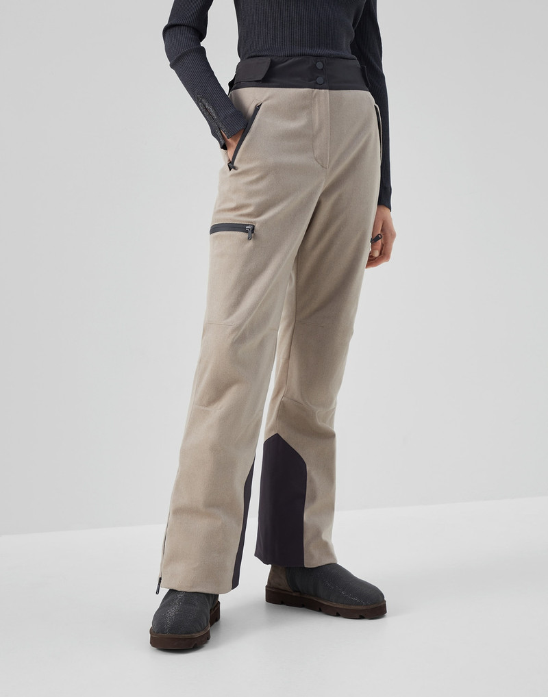 Bonded wool flannel mountain trousers with Thermore® padding and monili - 1