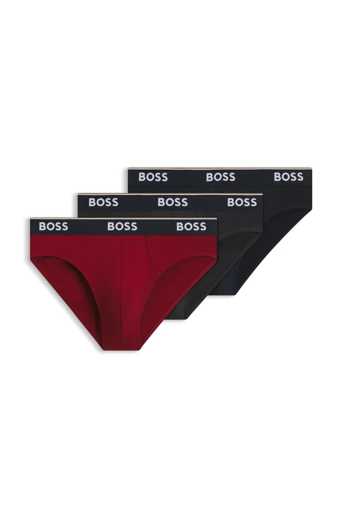 THREE-PACK OF LOGO-WAISTBAND BRIEFS IN STRETCH COTTON - 1