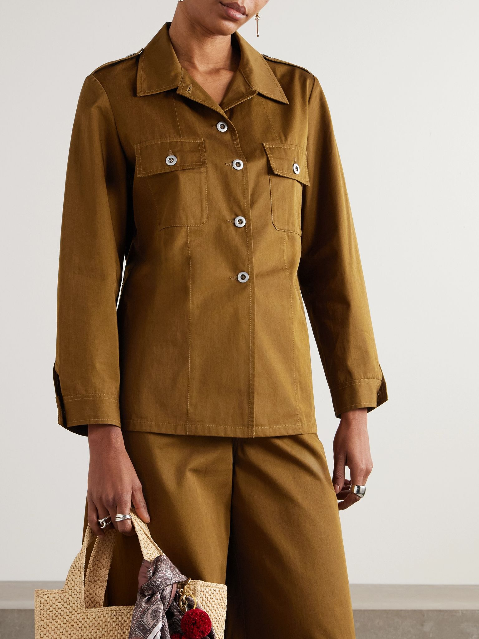 Malia cotton-twill jacket Brown - 3