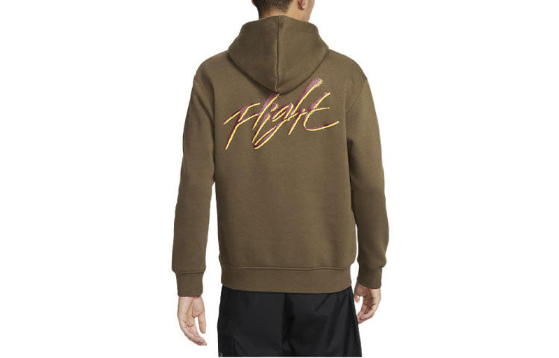 Jordan Air Jordan Graphic Fleece Pullover Flight Hoodie 'Olive Green' DQ7506-385 outlook