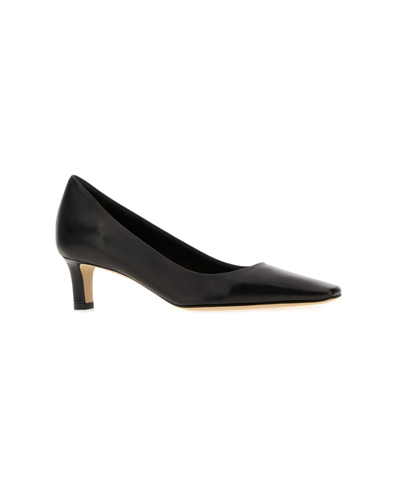 Black Leather Carla 45 Pumps - 2