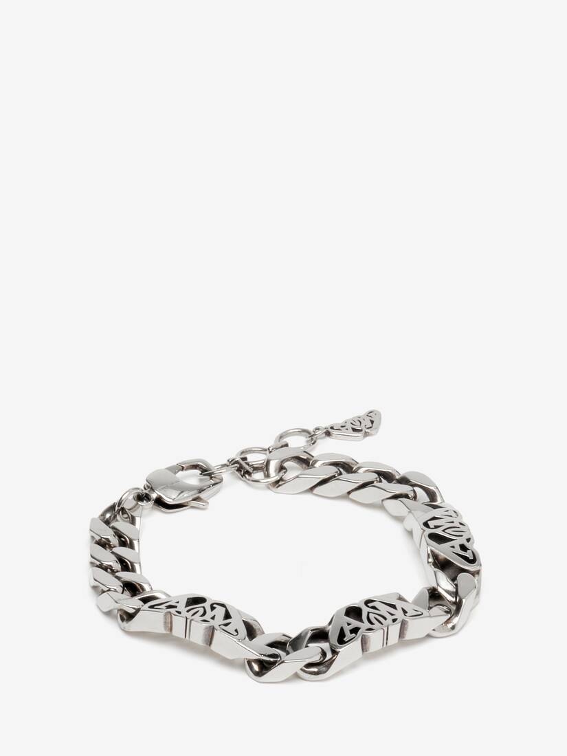 Men's Seal Logo Chain Bracelet in Antique Silver - 2