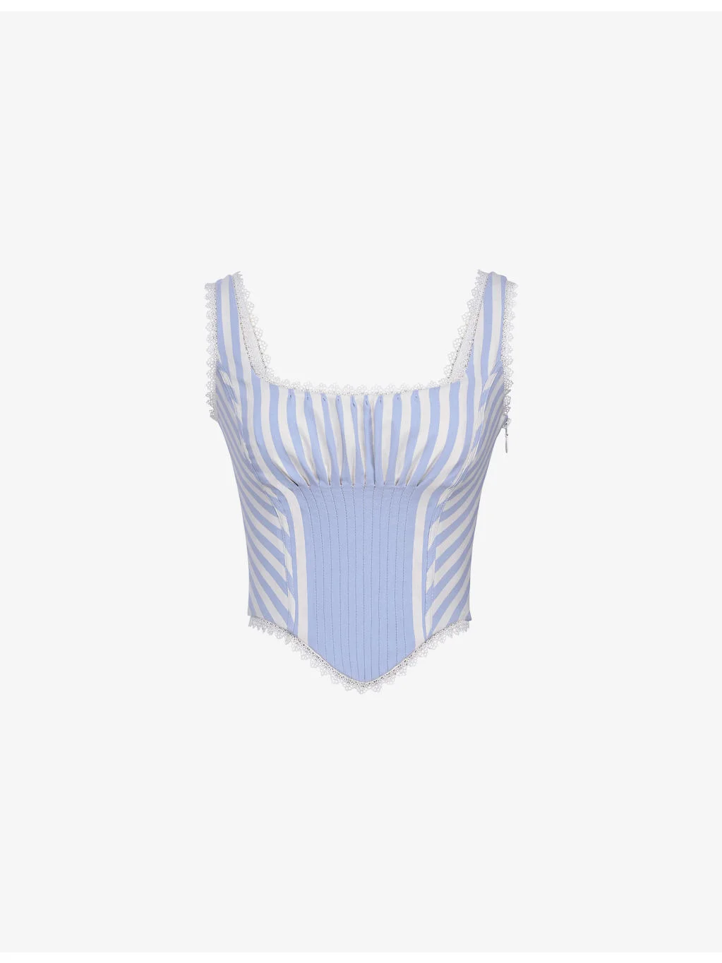Petra Striped-Pin Tuck Stretch-Woven Corset Top - 1