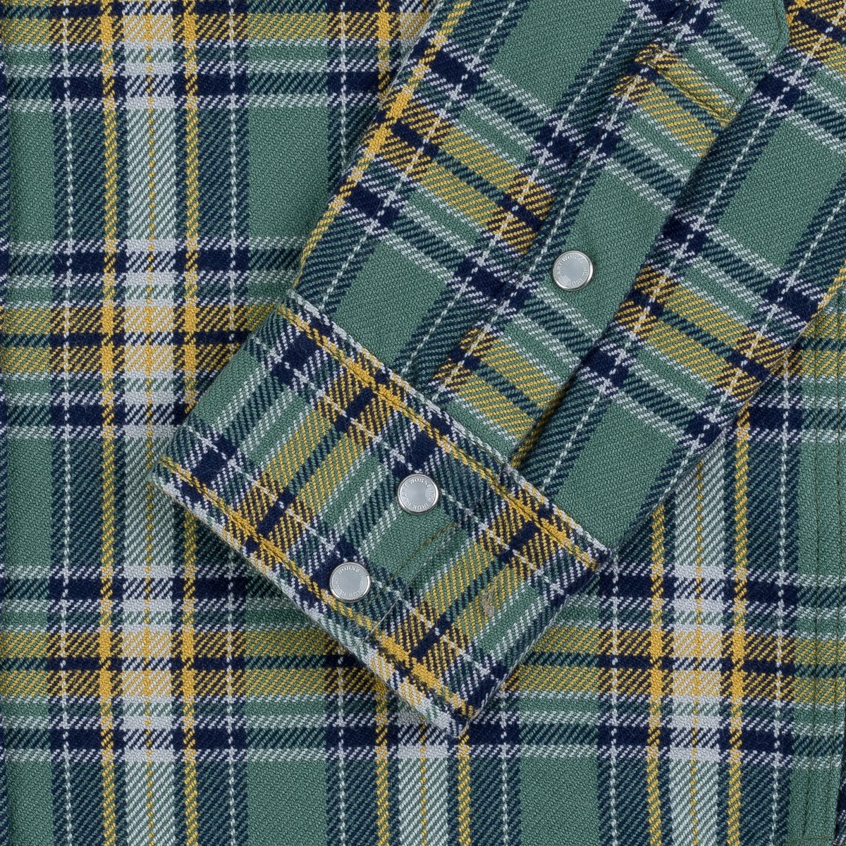Ultra Heavy Flannel Tartan Check Western Shirt - Green - 8