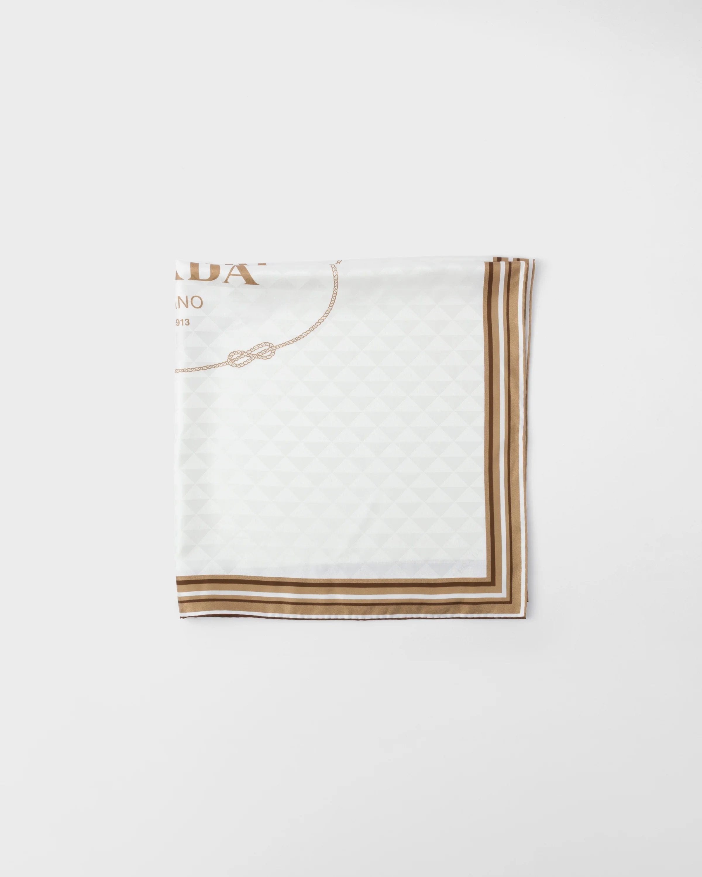 Printed silk twill jacquard scarf 90 x 90 cm - 1