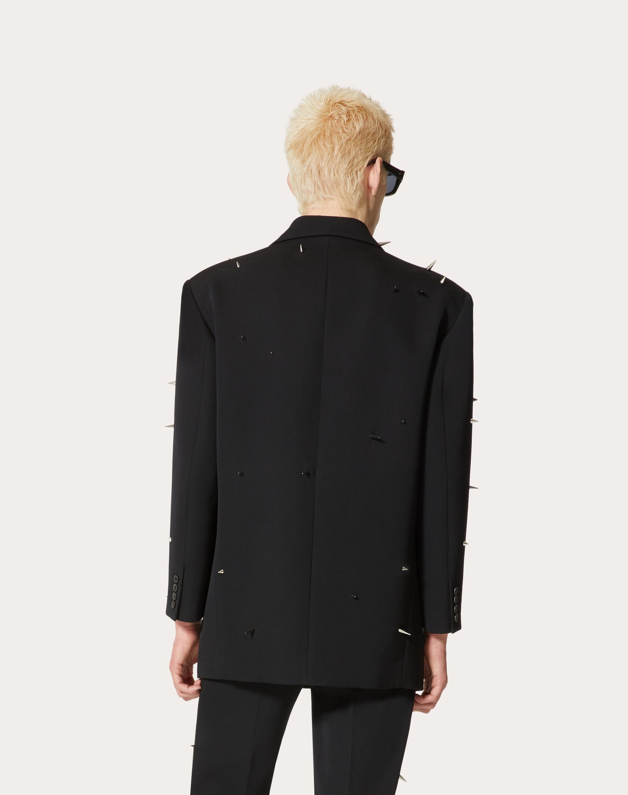 DOUBLE-BREASTED WOOL JACKET WITH PUNK STUDS - 4