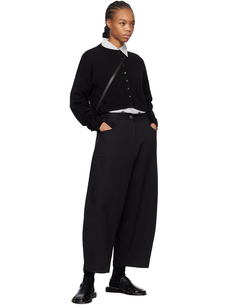 CORDERA Black Tubular Curved Trousers outlook