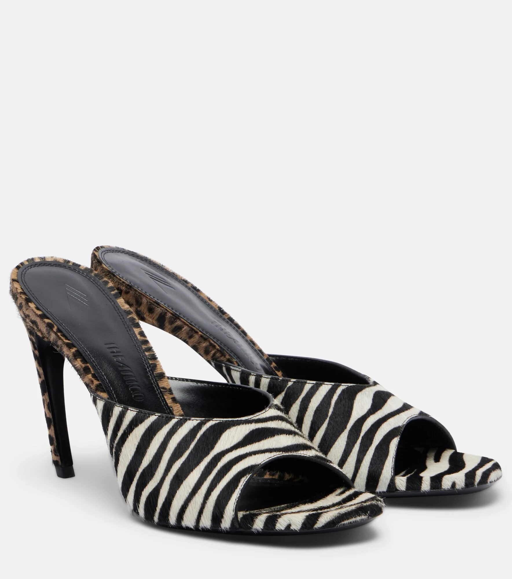 Betta zebra-print calf hair mules - 1