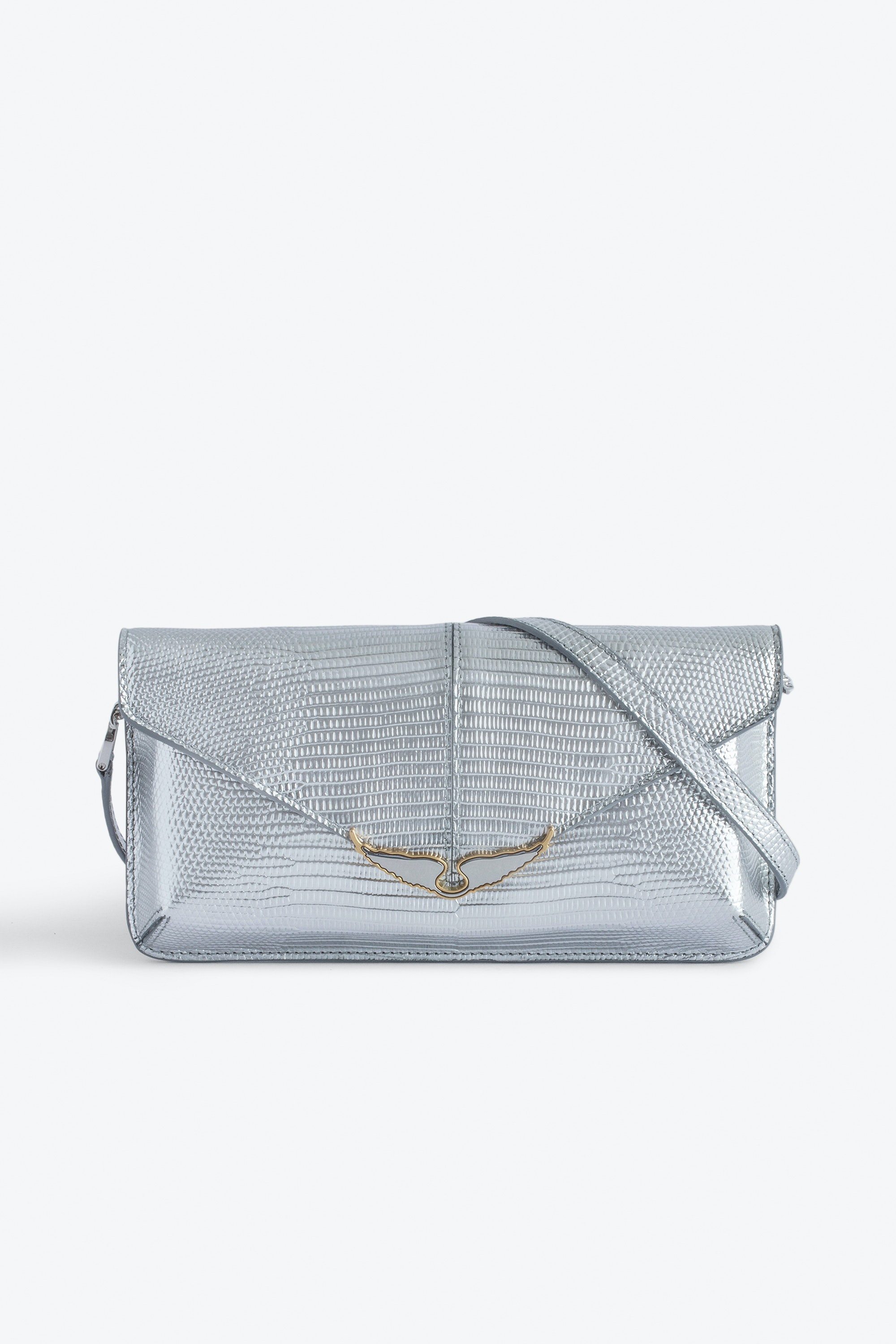 Borderline Embossed Metallic Clutch - 2