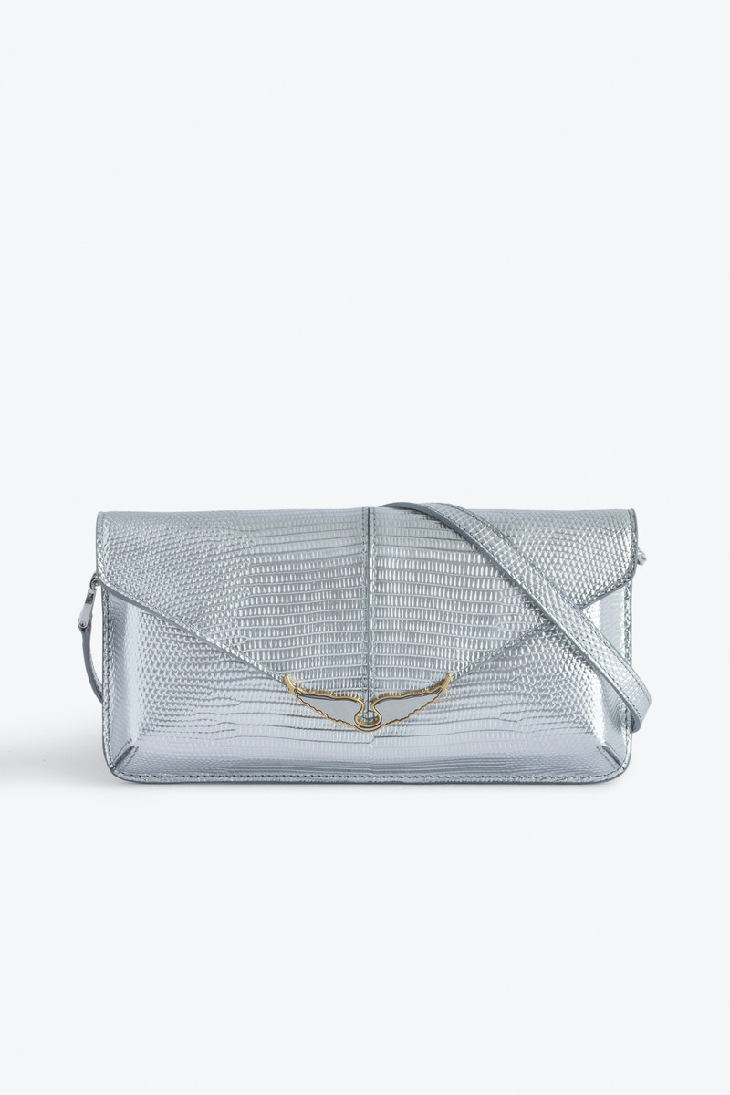 Zadig & Voltaire Borderline Embossed Metallic Clutch outlook