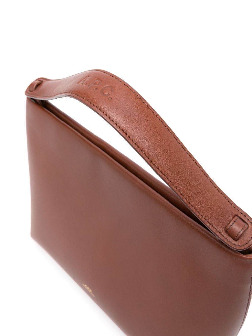 logo-handle leather bag - 4