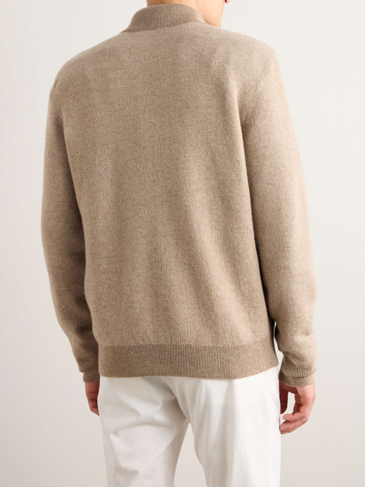 Birdseye Cashmere Half-Zip Sweater - 3
