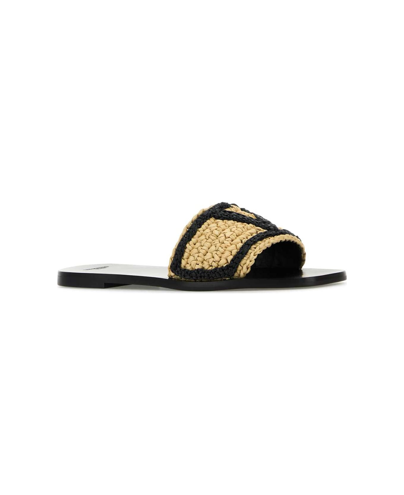 Raffia Vlogo Signature Slippers - 2