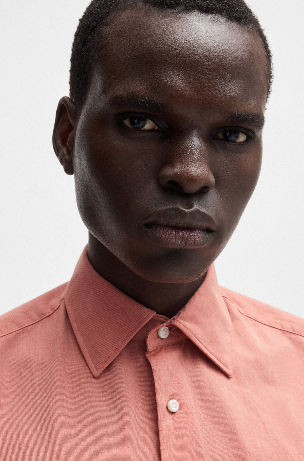 SLIM-FIT SHIRT IN ITALIAN-MADE COTTON-CASHMERE TWILL - 3