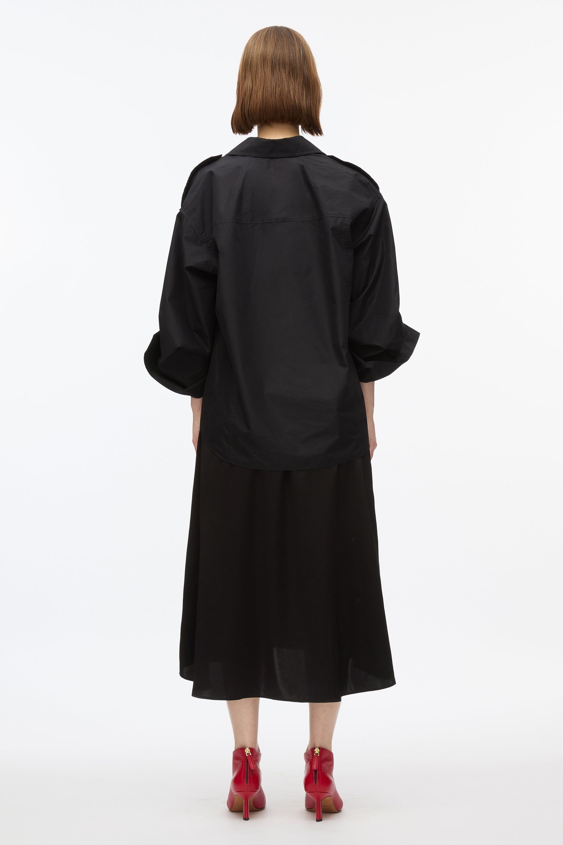 Draped Shirt Combo Slip Dress - 4