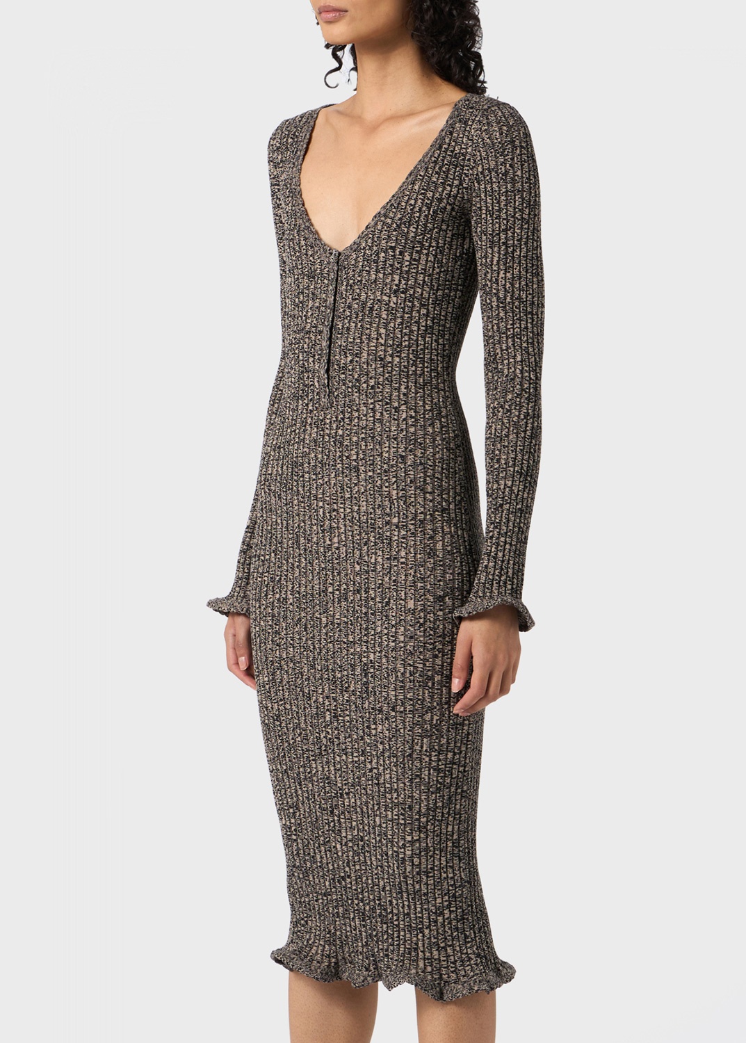 RIBBED KNIT MIDI DRESS - 5